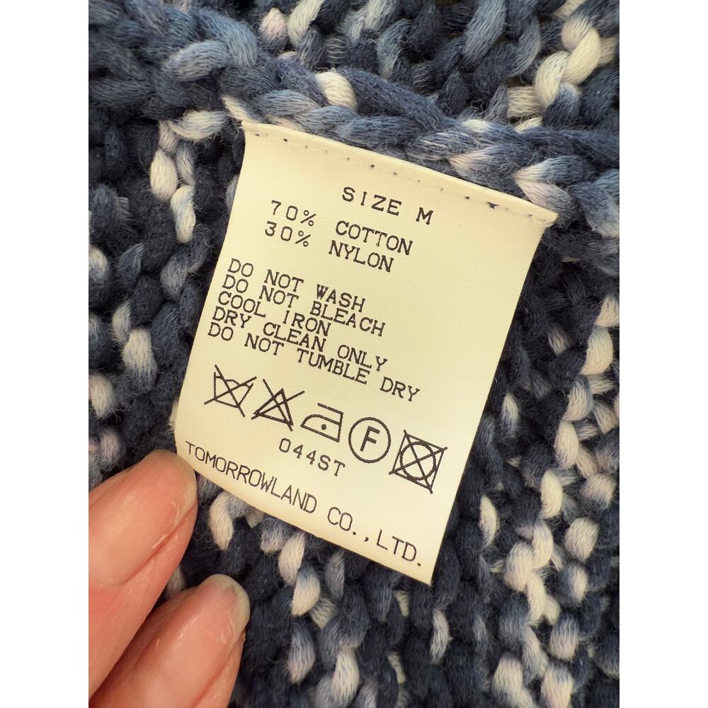 Tommorowland Chunky Knit Long Duster Cardigan Sweater Blue M - Picture 6 of 6